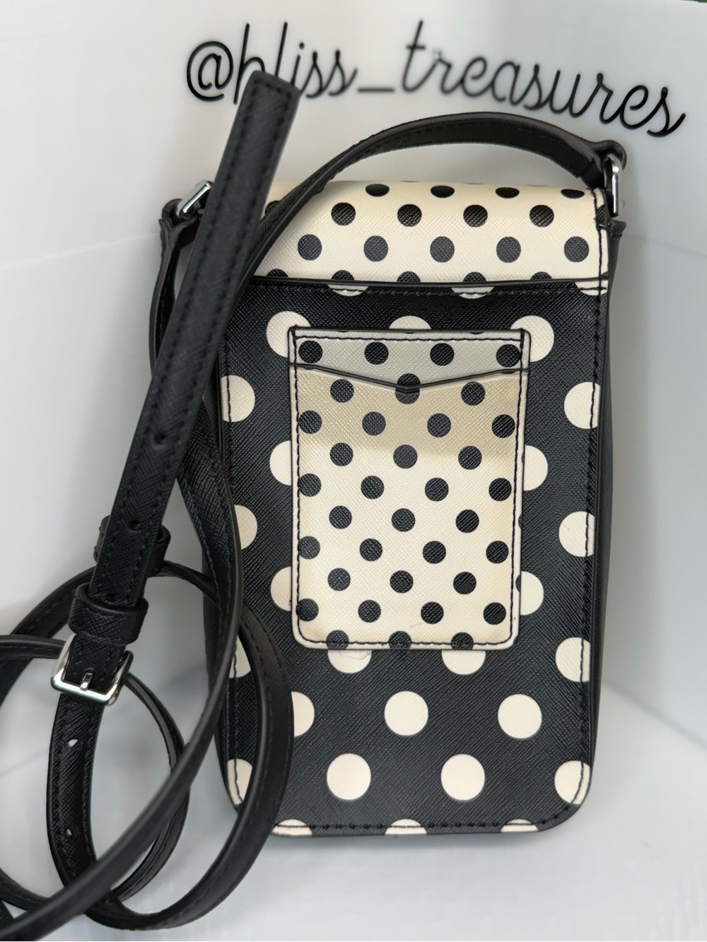 Kate Soade Black and White Polka Dot Crossbody Camera Bag - Picture 4 of 4
